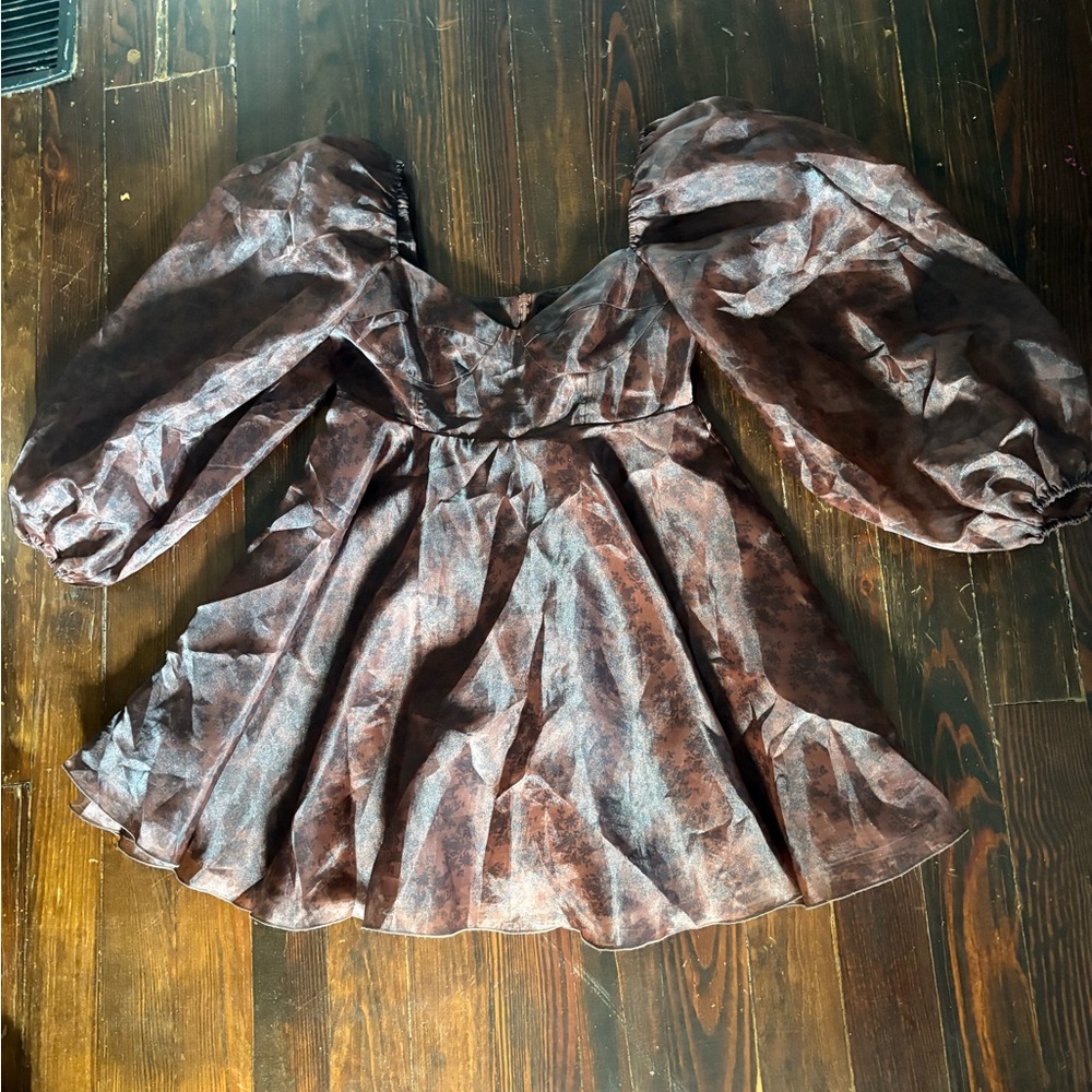 Selkie Chocolate Lace Princess Puff long sleeve dress size L - Picture 3 of 7